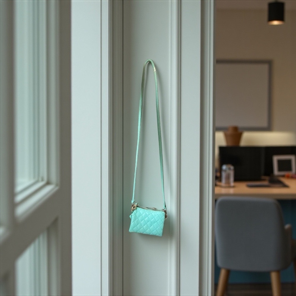 Charming Charlie Aqua Quilted Mini Bag. Small purse